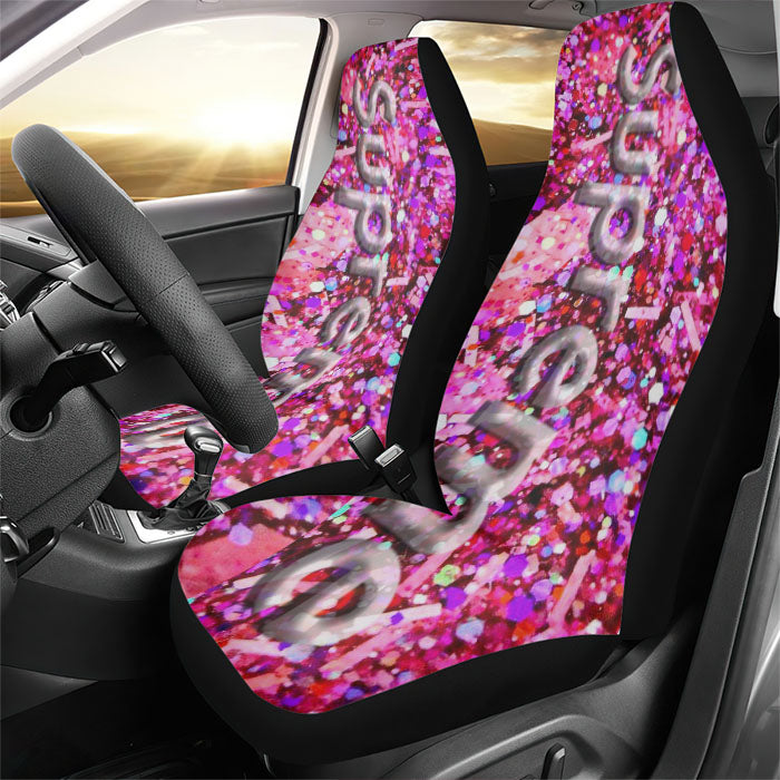 Supreme Gliter Pink Rose Rear Car Seat Covers
