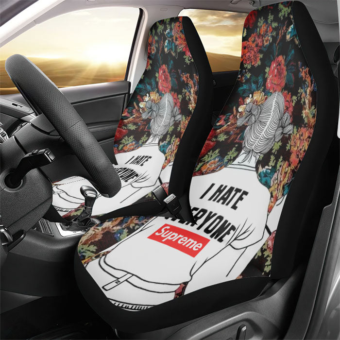 Supreme I Hate Everyone Rear Car Seat Covers