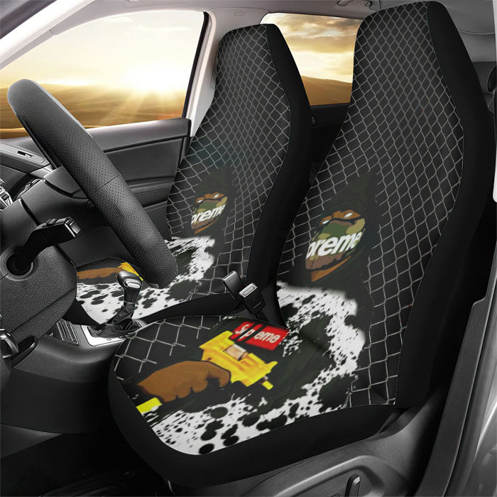 Supreme On Crazy Biker Rear Car Seat Covers
