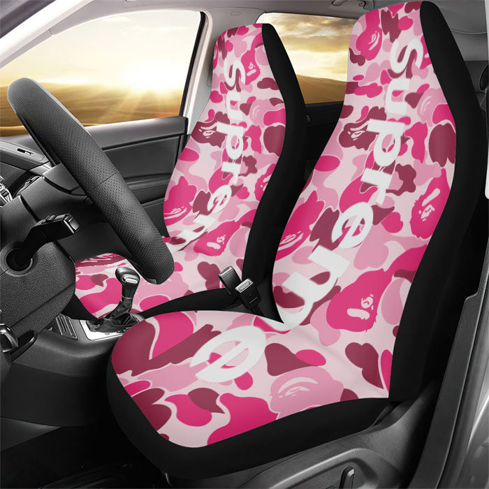 Supreme Pink Rear Car Seat Covers