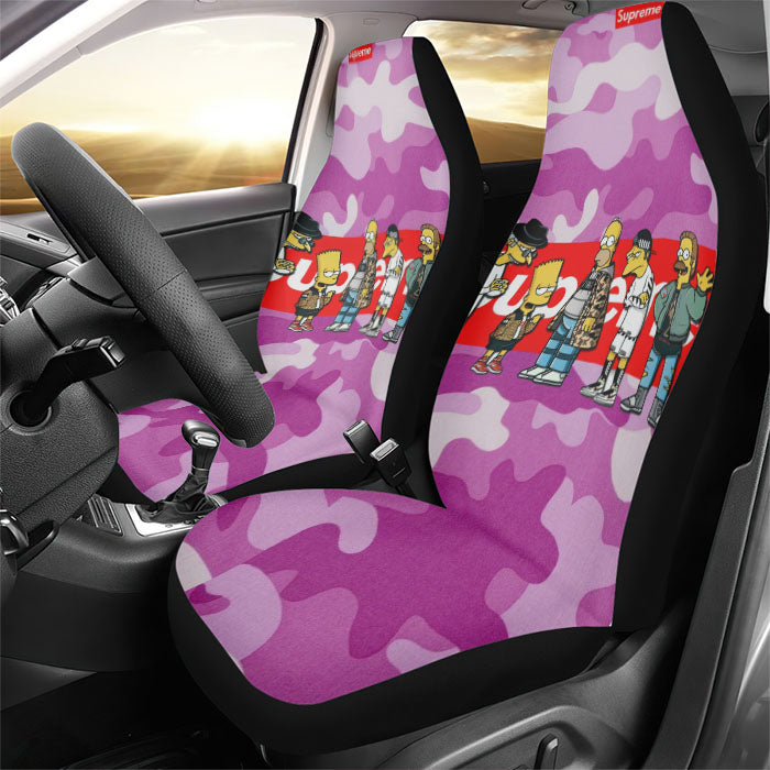 Supreme Pink Camo Rear Car Seat Covers