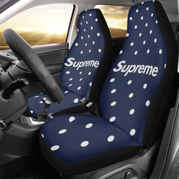 Supreme Polkadot Blue Rear Car Seat Covers