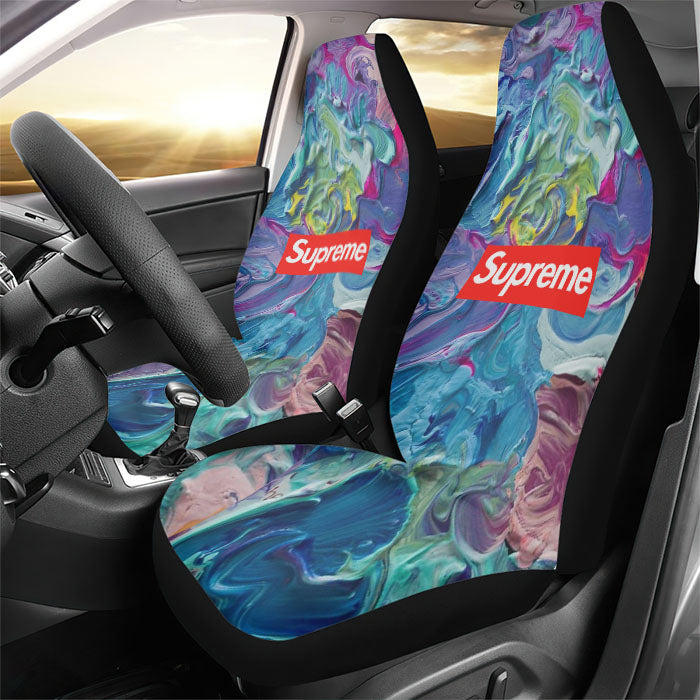 Supreme Rainbow Flow Abstraction Rear Car Seat Covers