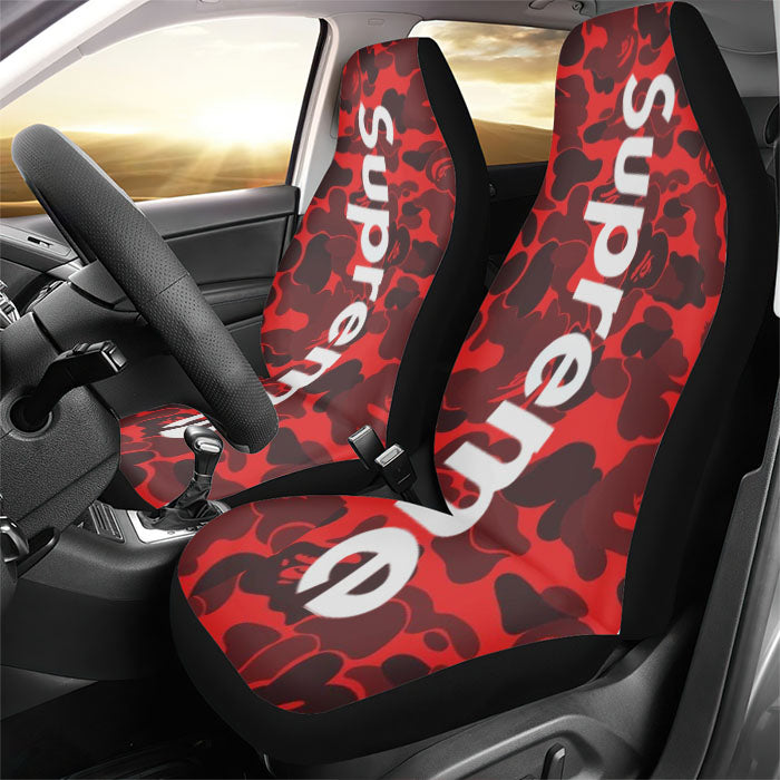 Supreme Red Rear Car Seat Covers