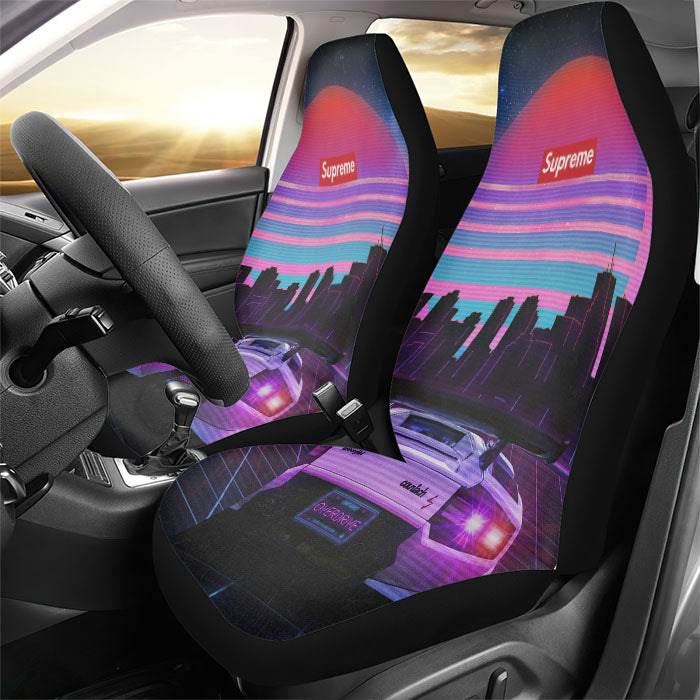 Supreme Retro Lamborghini Rear Car Seat Covers