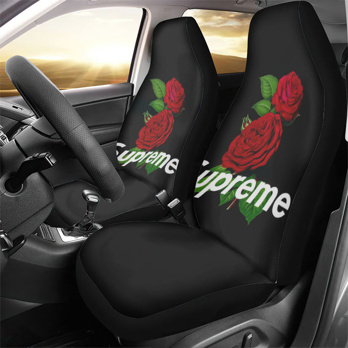 Supreme Rose Back Black Rear Car Seat Covers