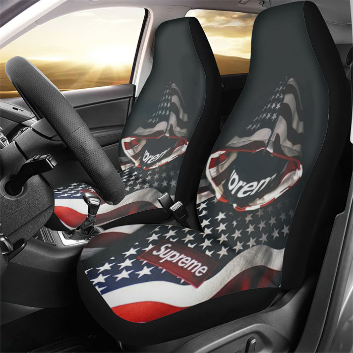 Supreme Us Flag Hoodie Rear Car Seat Covers