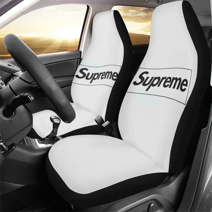 Supreme White Rear Car Seat Covers
