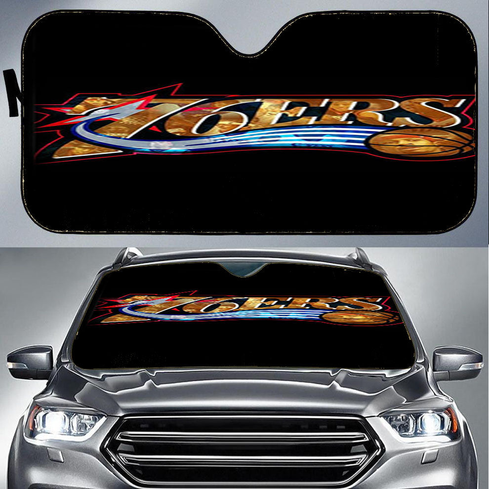 76Ers Gold Car Auto Sun Shade Windshield Cover