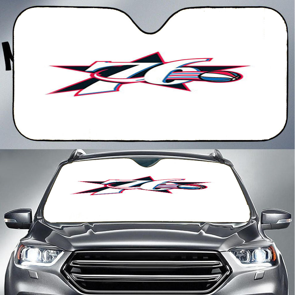 76Ers Logo Ball Back Car Auto Sun Shade Windshield Cover