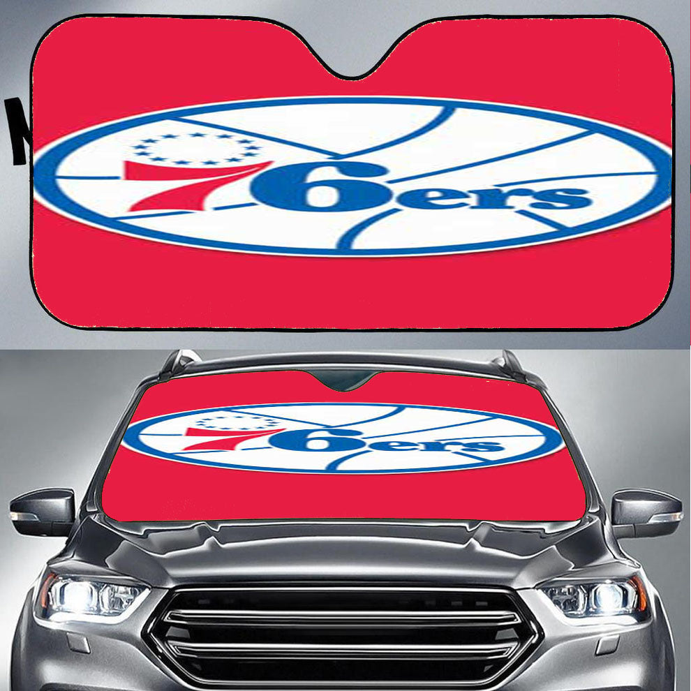 76Ers Logo On Red Car Auto Sun Shade Windshield Cover
