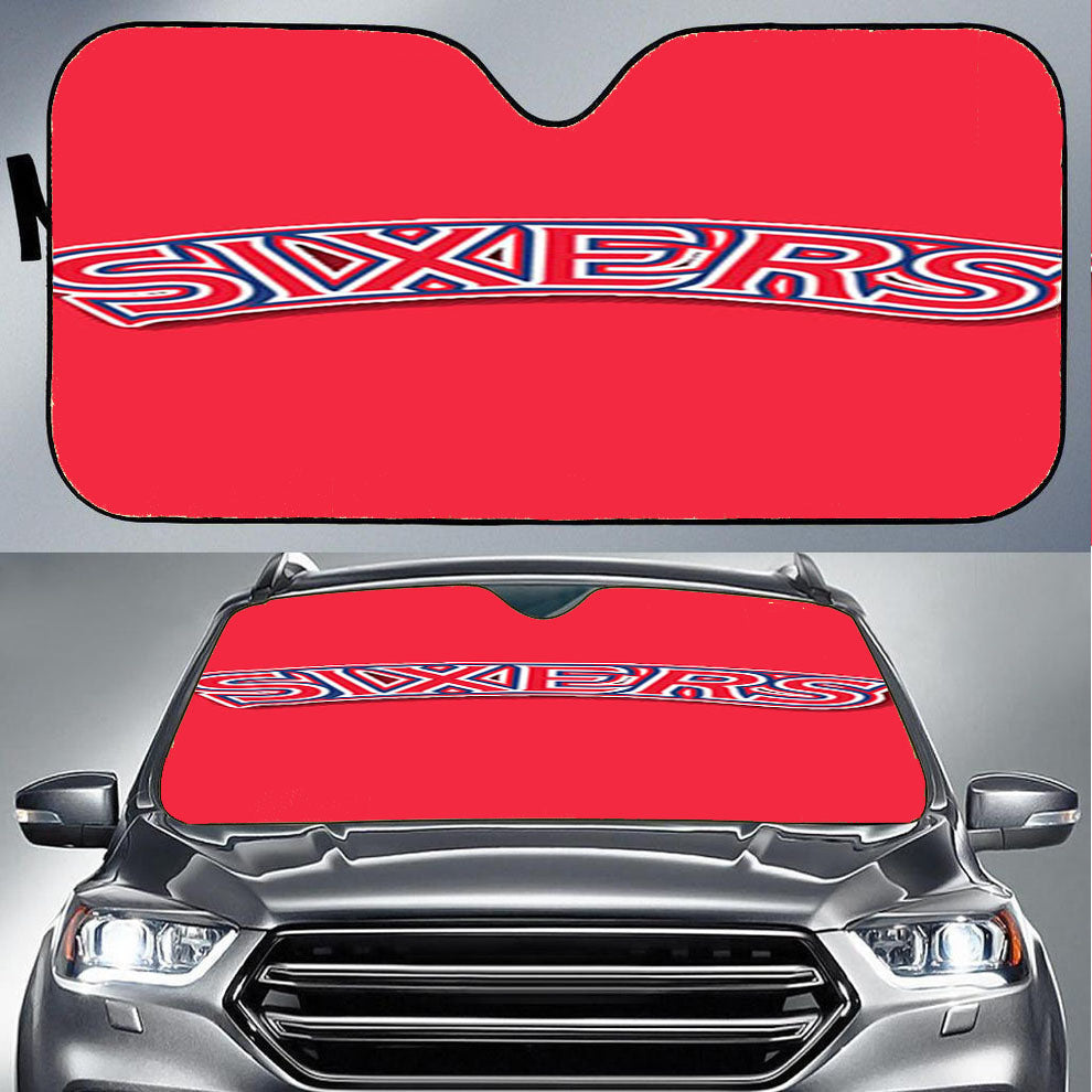 76Ers Red Car Auto Sun Shade Windshield Cover