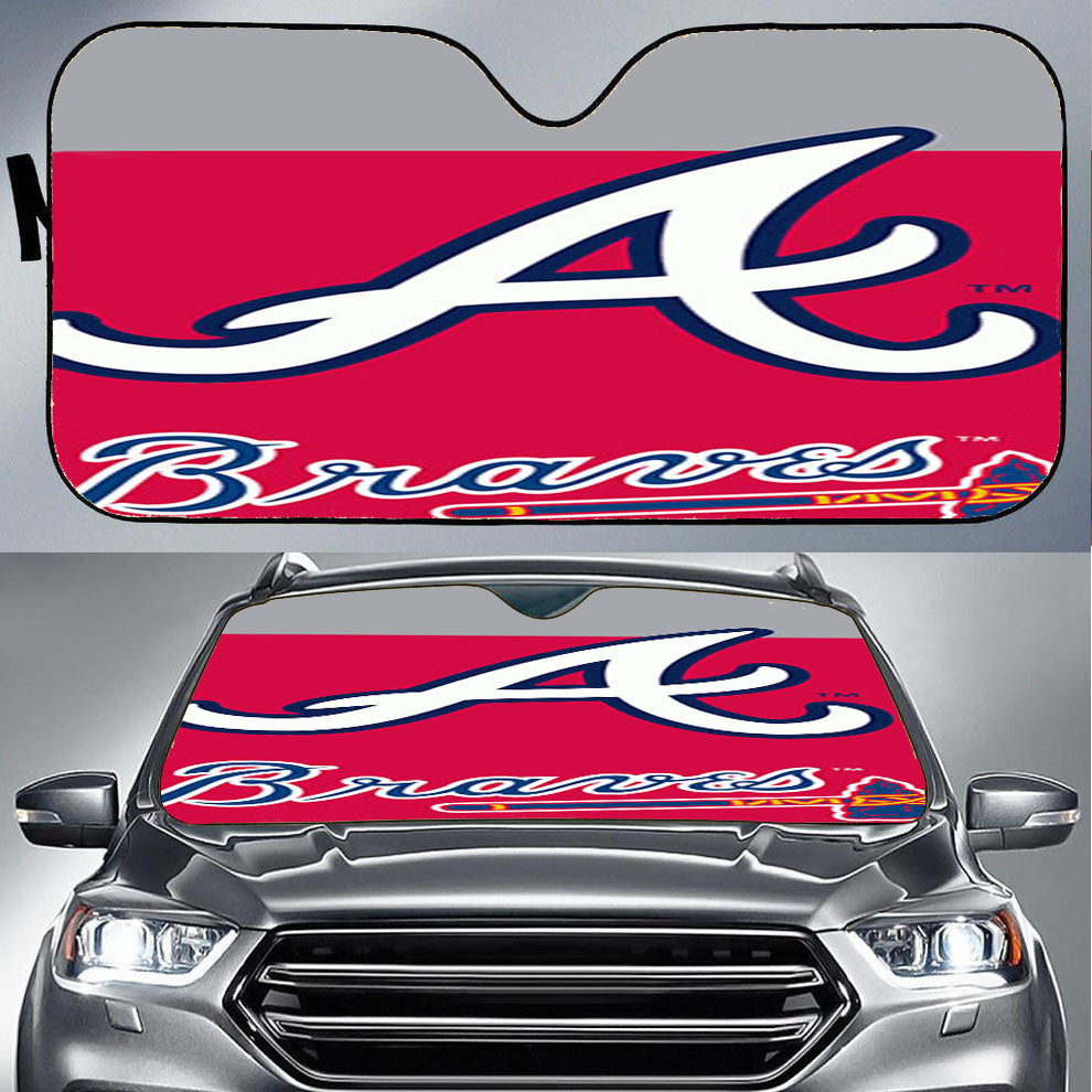 A Braves Car Auto Sun Shade Windshield Cover