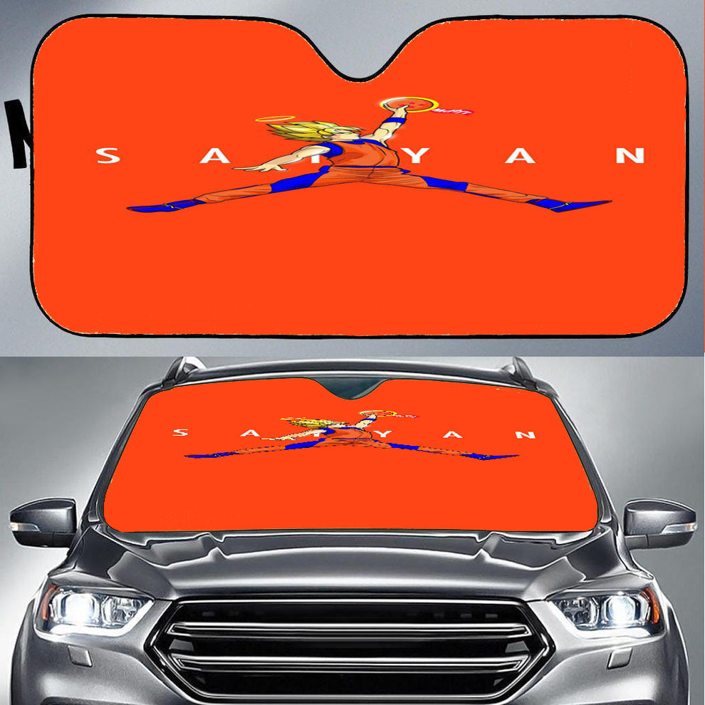 Air Jordan Goku Saiyan Car Auto Sun Shade Windshield Cover