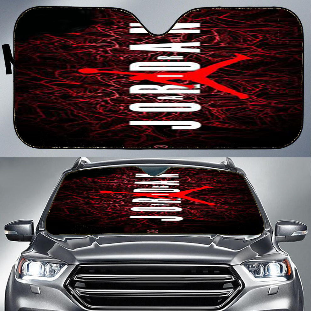 Air Jordan Red Wallpaper Car Auto Sun Shade Windshield Cover