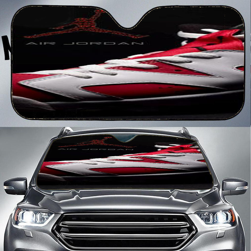 Air Jordan Shoes Logo Car Auto Sun Shade Windshield Cover