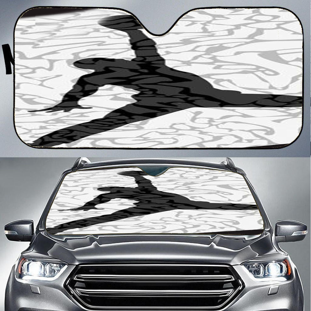 Air Jordan White Texture Car Auto Sun Shade Windshield Cover
