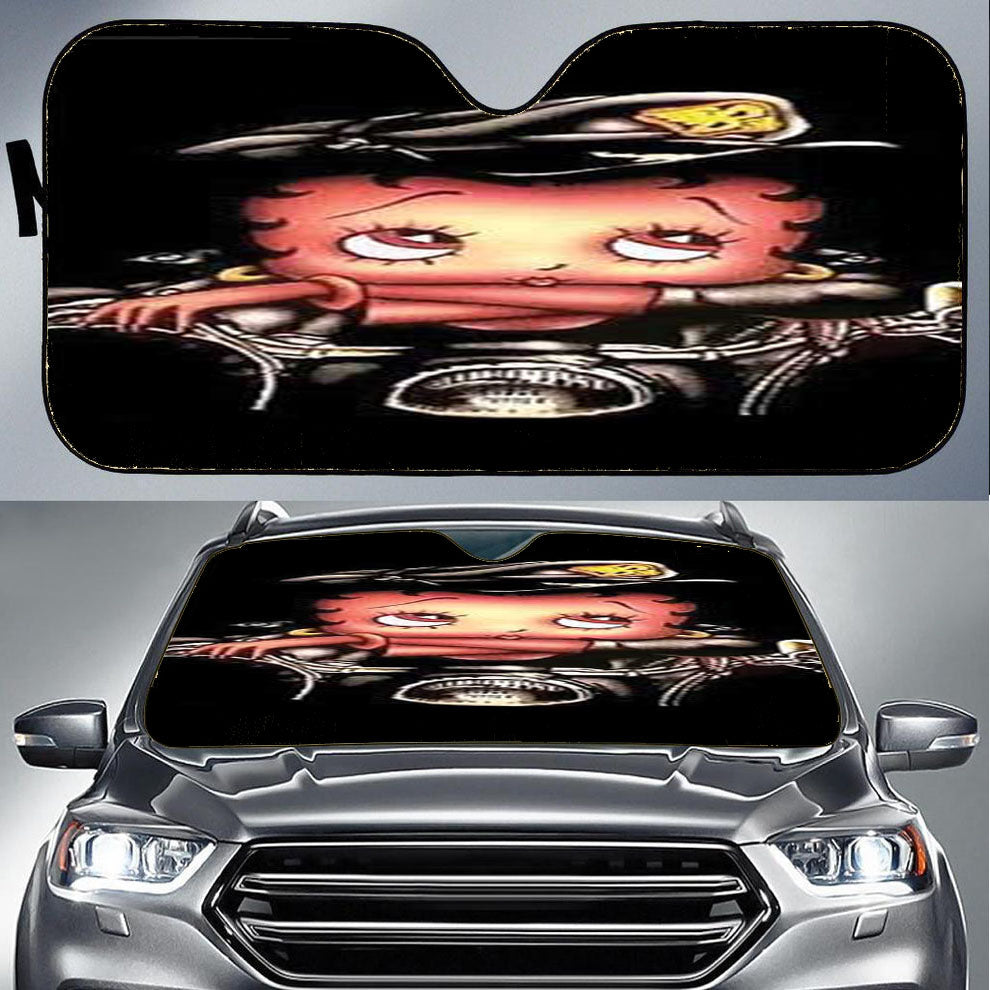Betty Boop Biker Car Auto Sun Shade Windshield Cover