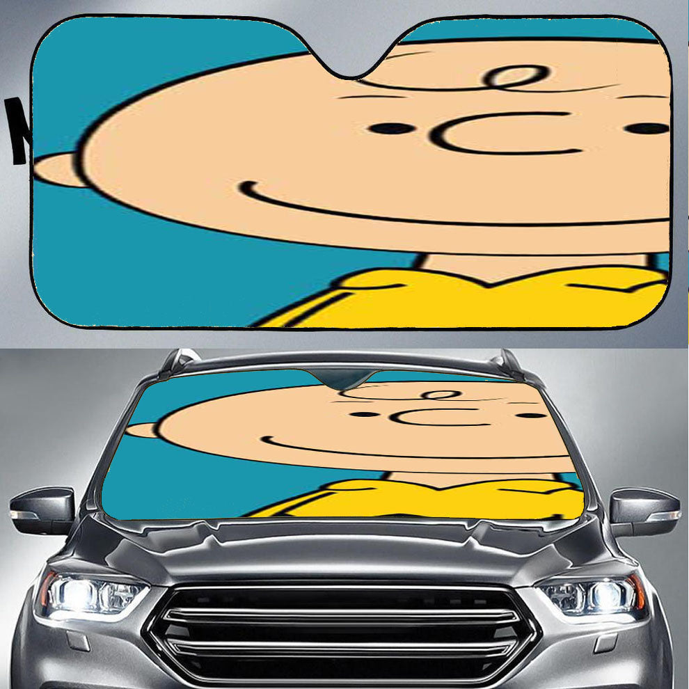 Charlie Brown Blue Car Auto Sun Shade Windshield Cover