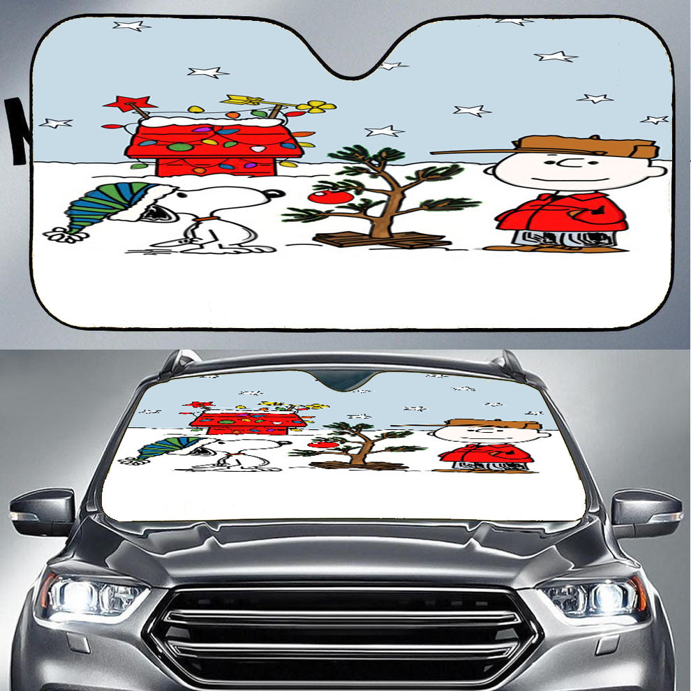 Charlie Brown Christmast Car Auto Sun Shade Windshield Cover