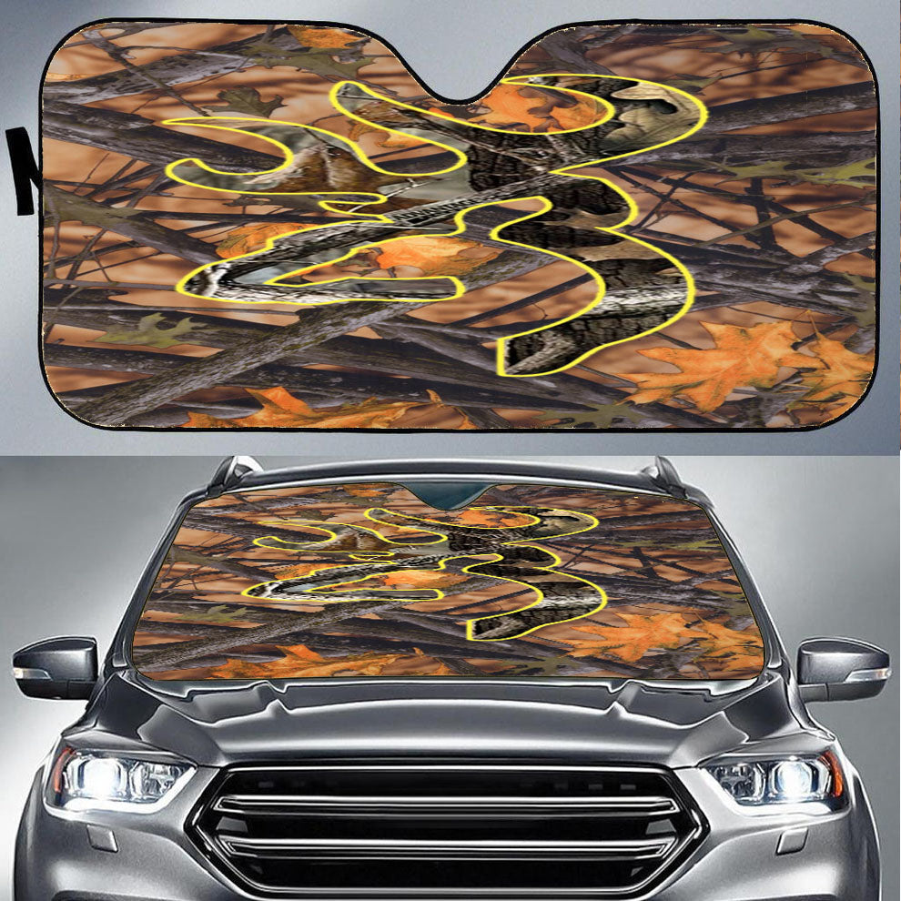 Love Browning Deer Camo Boy Car Auto Sun Shade Windshield Cover