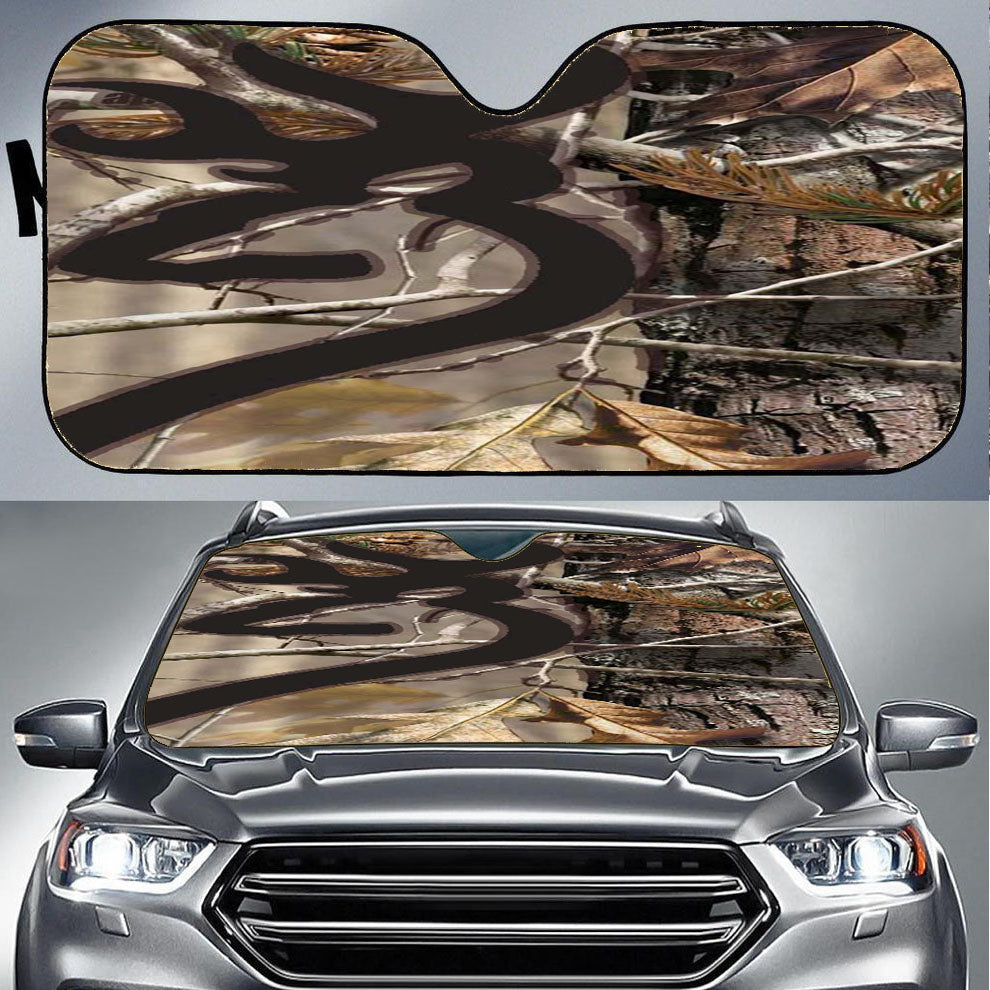 Love Browning Deer Camo Real Tree Couple Car Auto Sun Shade Windshield Cover
