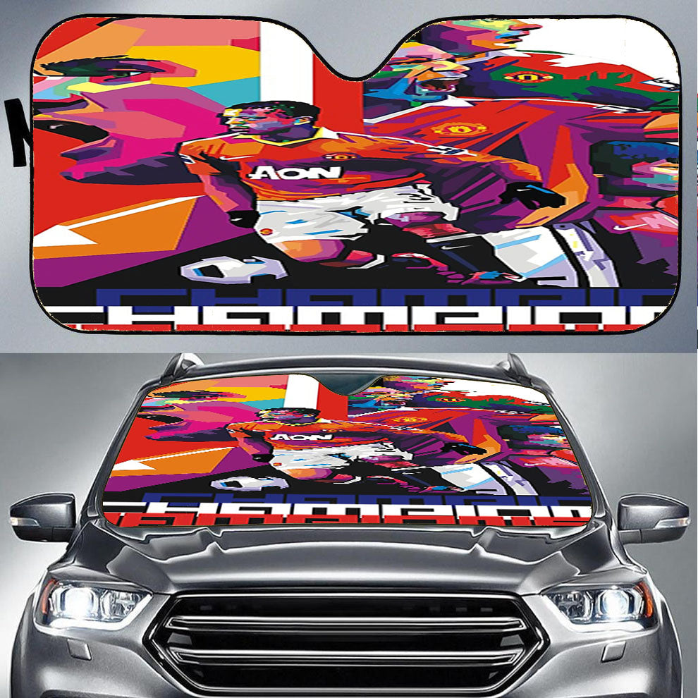 Manchester United Champion Car Auto Sun Shade Windshield Cover