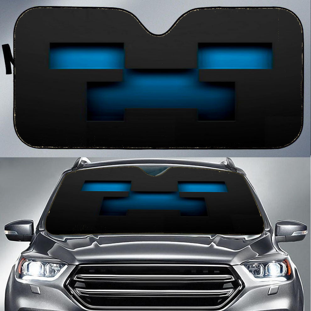 Minecraft Blue Creeper Car Auto Sun Shade Windshield Cover