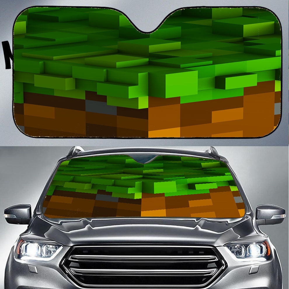 Minecraft Cuboids Car Auto Sun Shade Windshield Cover