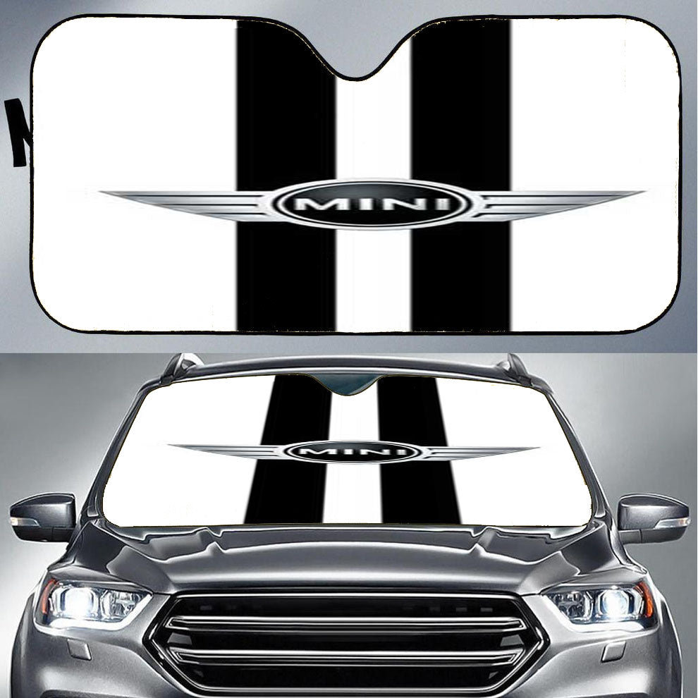 Mini Cooper Logo Black Stripes Car Auto Sun Shade Windshield Cover