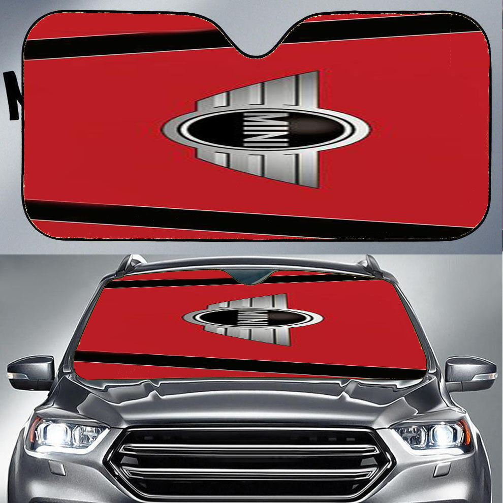 Mini Cooper Strips Chili Red Car Auto Sun Shade Windshield Cover