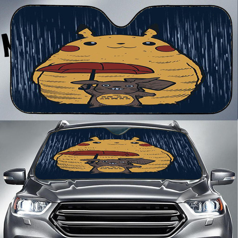 Pikachu Totoro Car Auto Sun Shade Windshield Cover