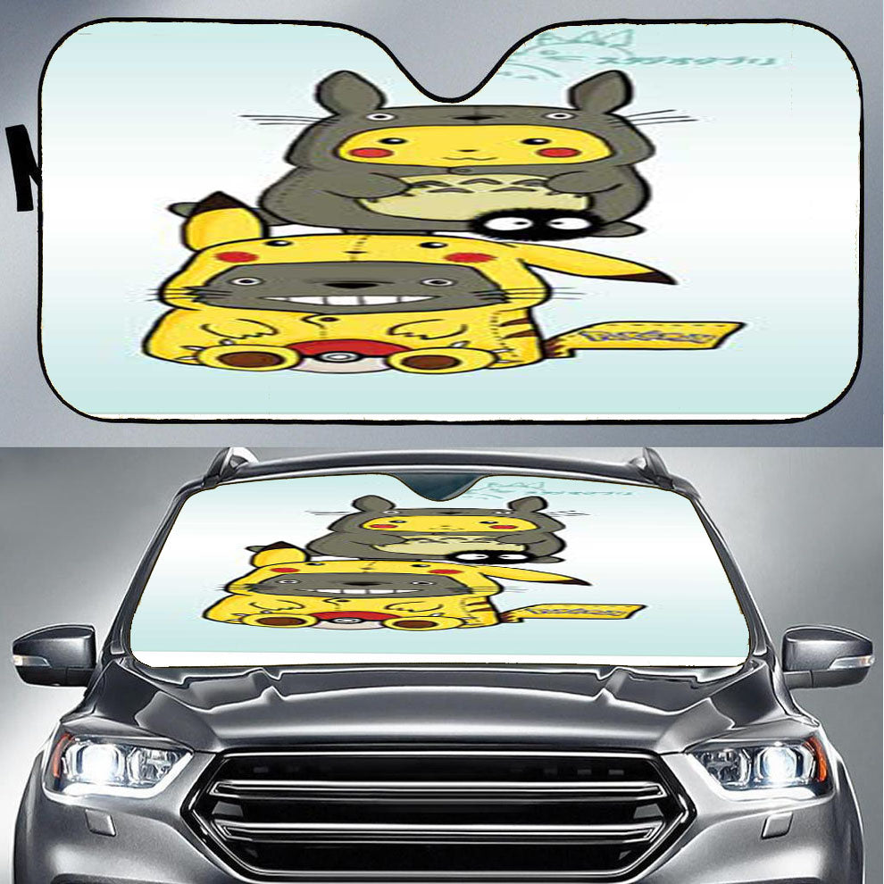 Totoro Pikachu Car Auto Sun Shade Windshield Cover