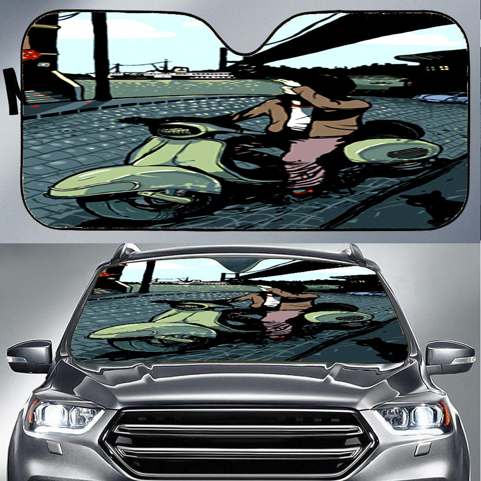 Vespa The City Life Car Auto Sun Shade Windshield Cover