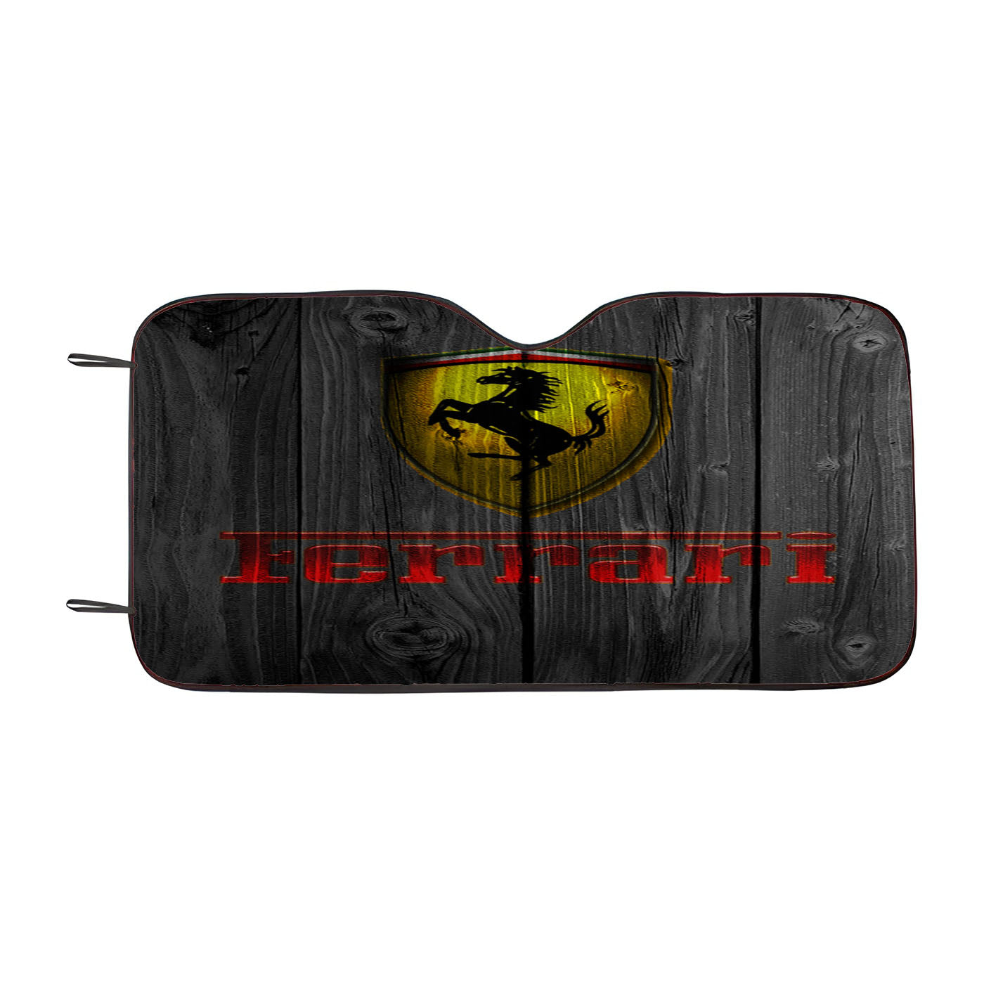 Ferrari Luxury Car Logo Dark Wood Car Auto Sun Shade Windshield Cover