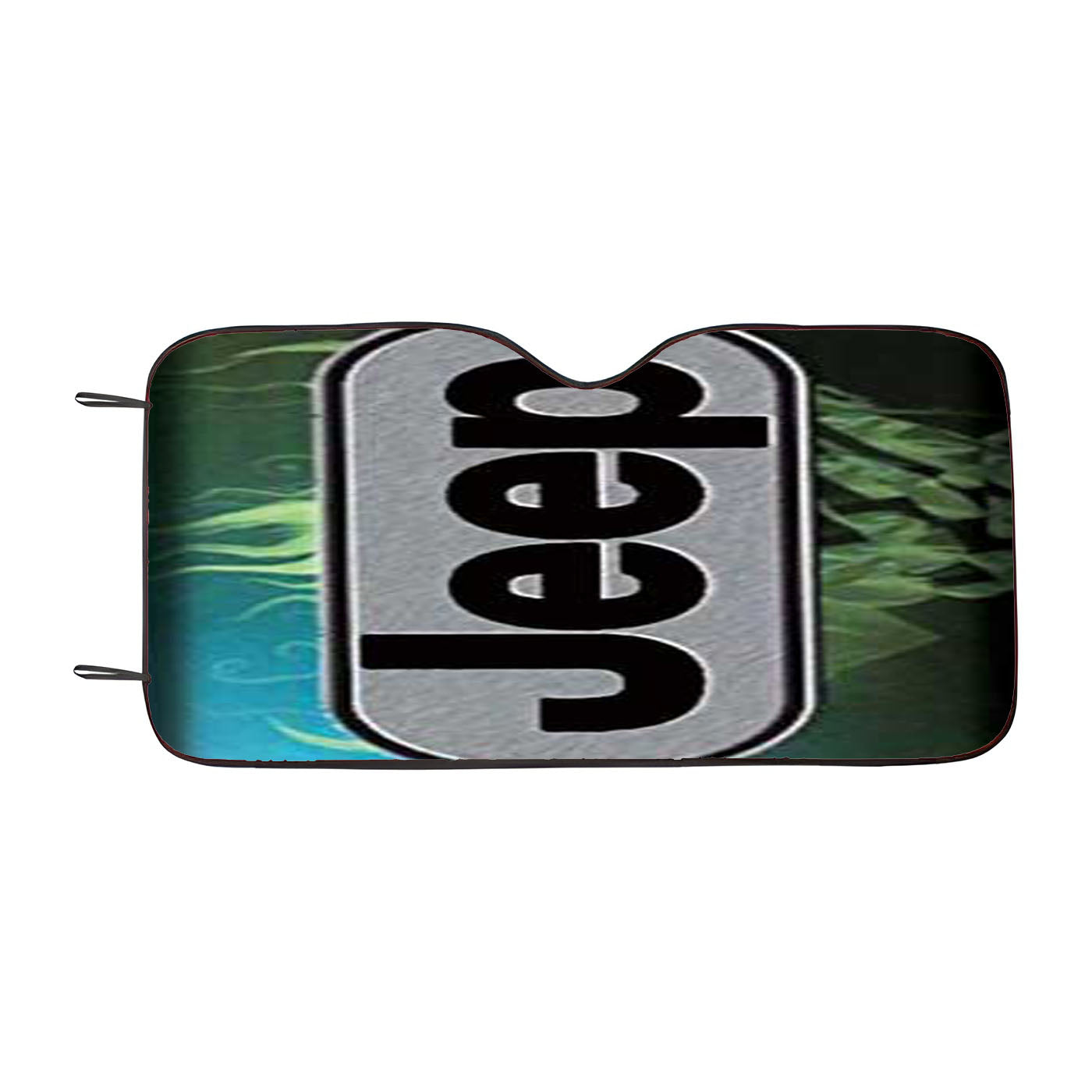Jeep Green Flames Car Auto Sun Shade Windshield Cover