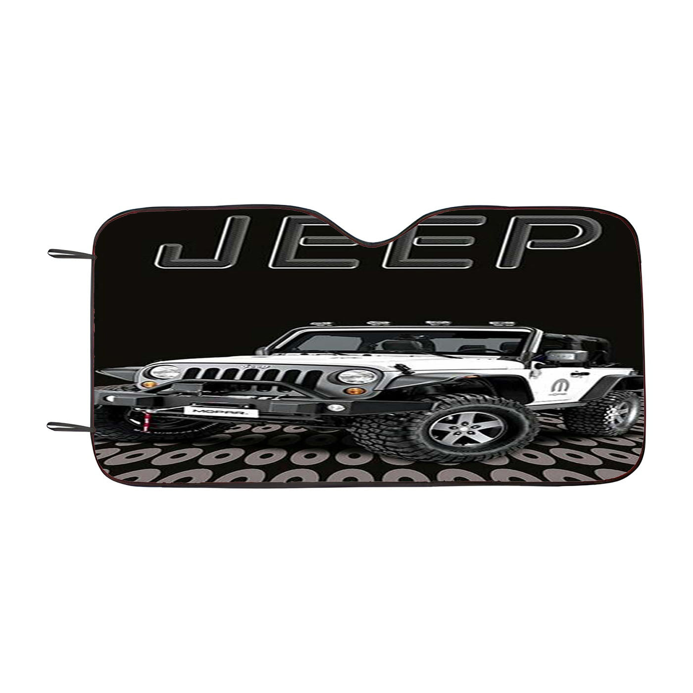 Jeep White Car Car Auto Sun Shade Windshield Cover