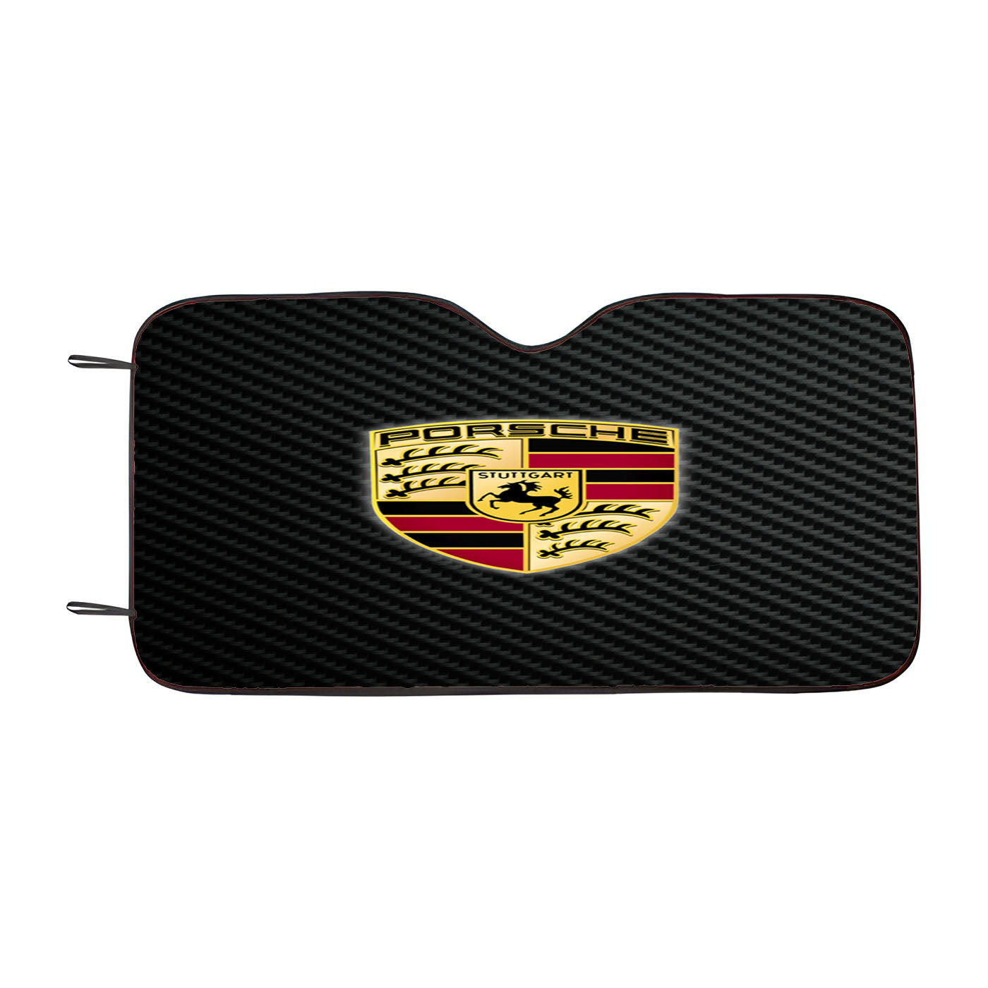 Porsche Logo Carbon Car Auto Sun Shade Windshield Cover