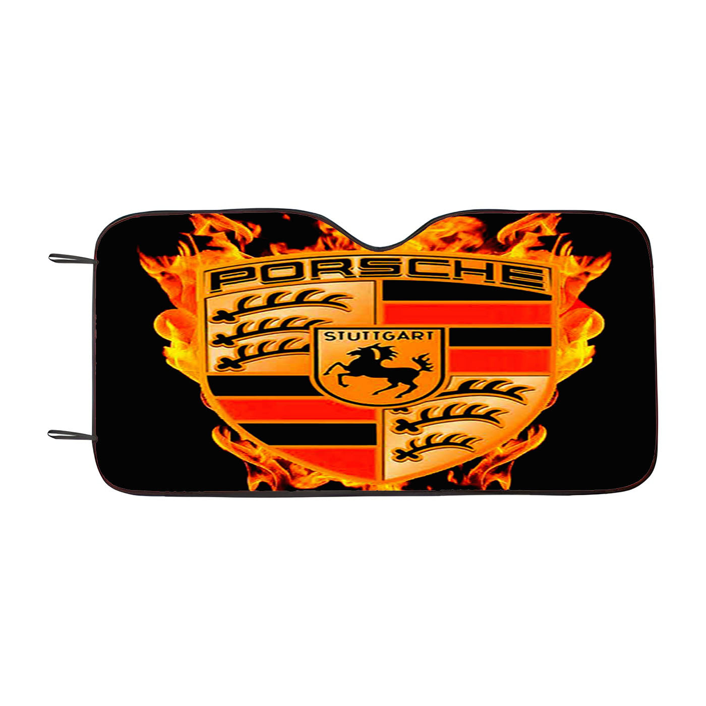 Porsche Logo Decals Fire Car Auto Sun Shade Windshield Cover