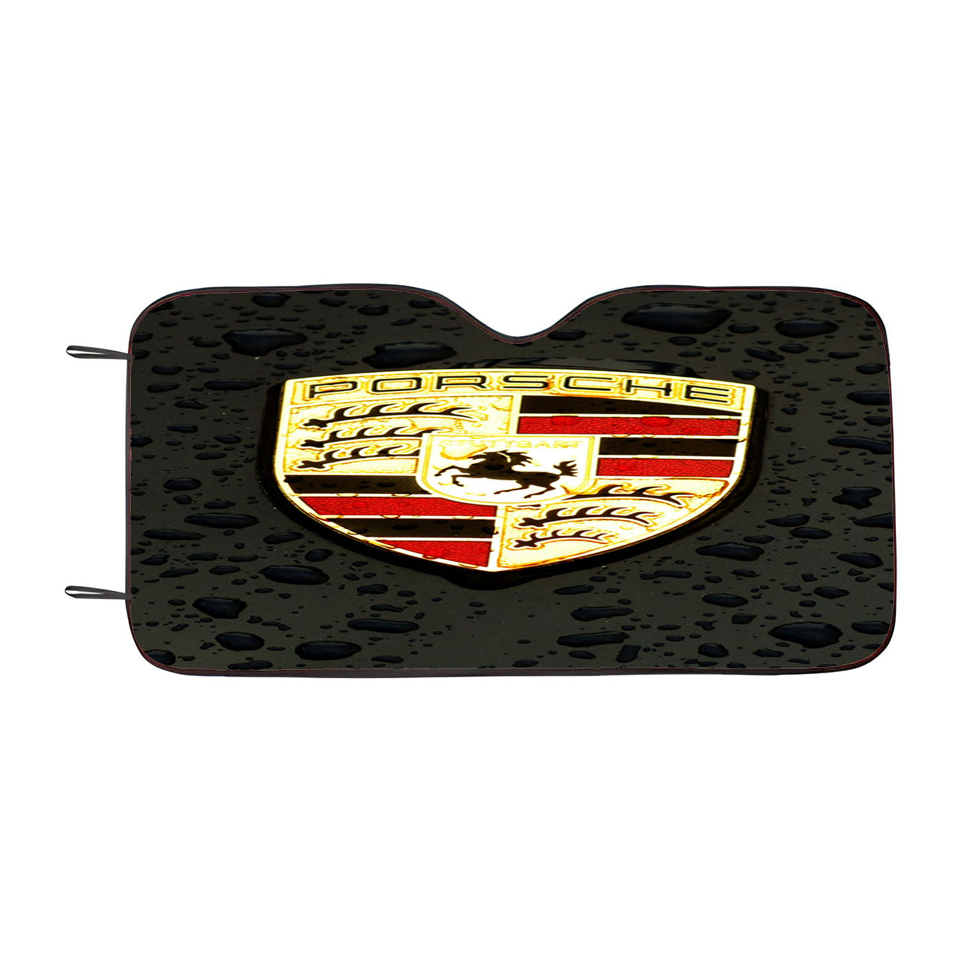 Porsche Logo Emblem Car Illustration Art Dark Car Auto Sun Shade Windshield Cover