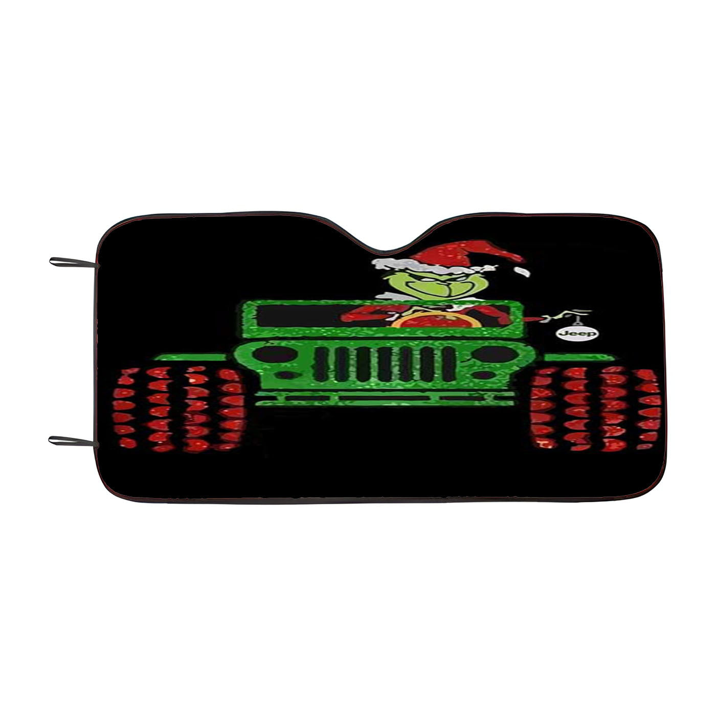 The Grinch Riding Jeep Car Auto Sun Shade Windshield Cover