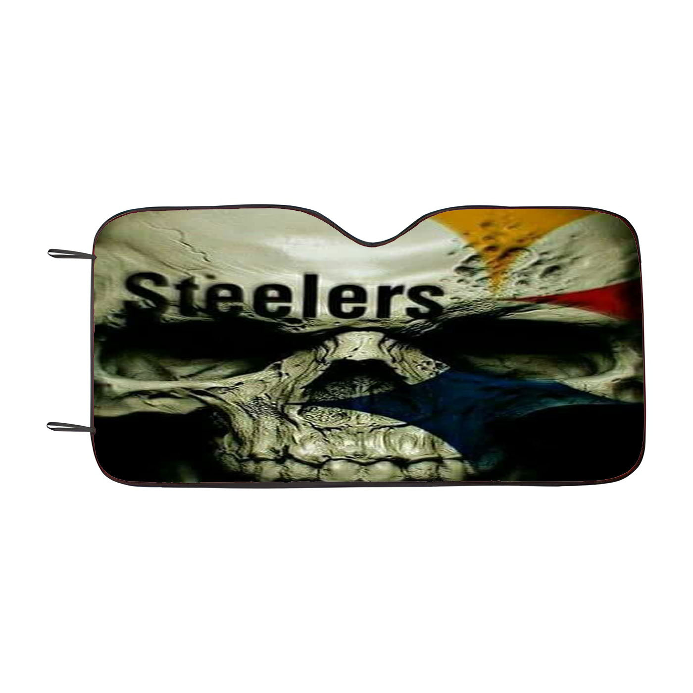 3D Skull Pittsburgh Steelers Car Auto Sun Shade Windshield Cover