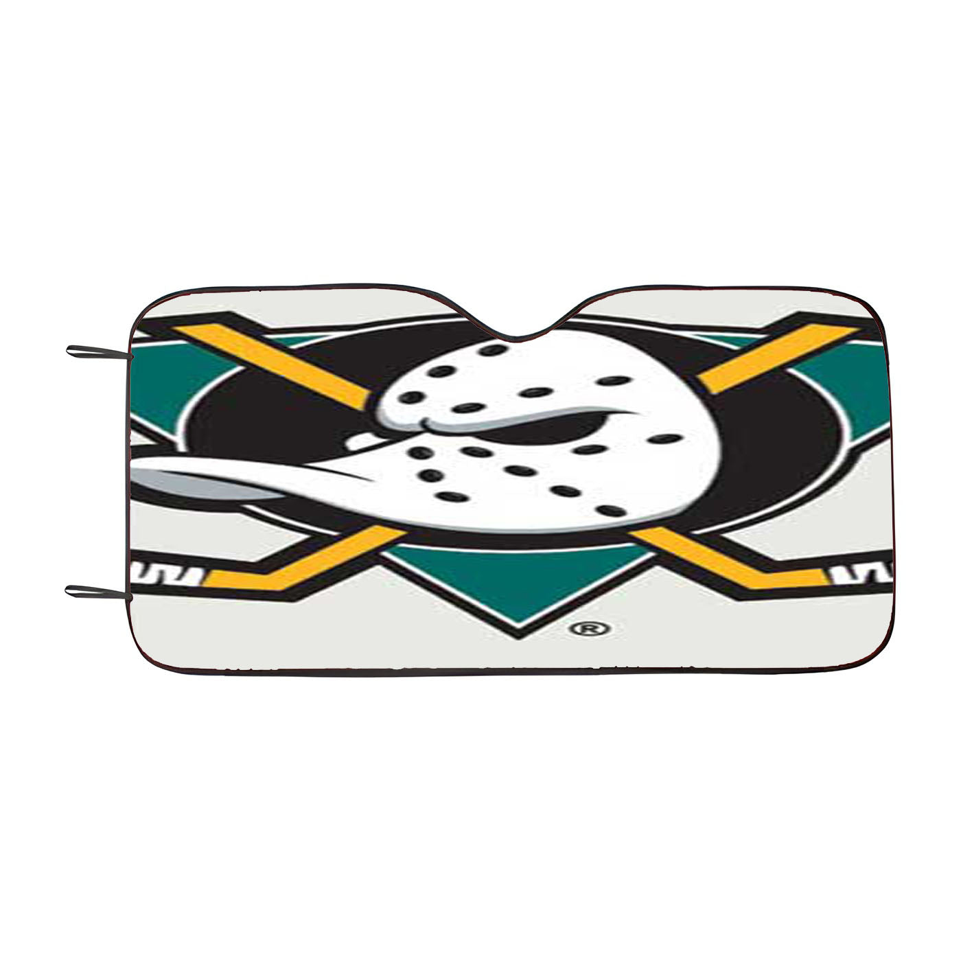 Anaheim Ducks Logo On White Car Auto Sun Shade Windshield Cover