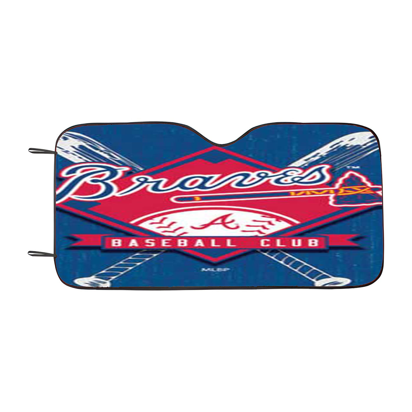 Atlanta Braves Logo On Wood Car Auto Sun Shade Windshield Cover