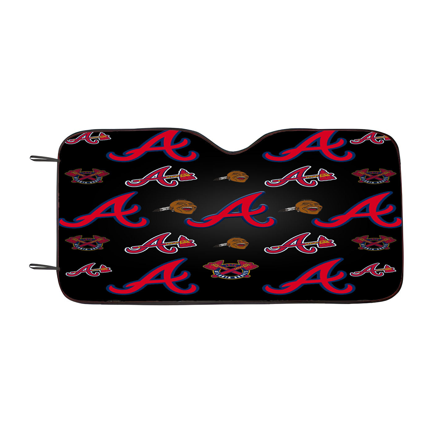 Atlanta Braves Logo Pattern Black Car Auto Sun Shade Windshield Cover