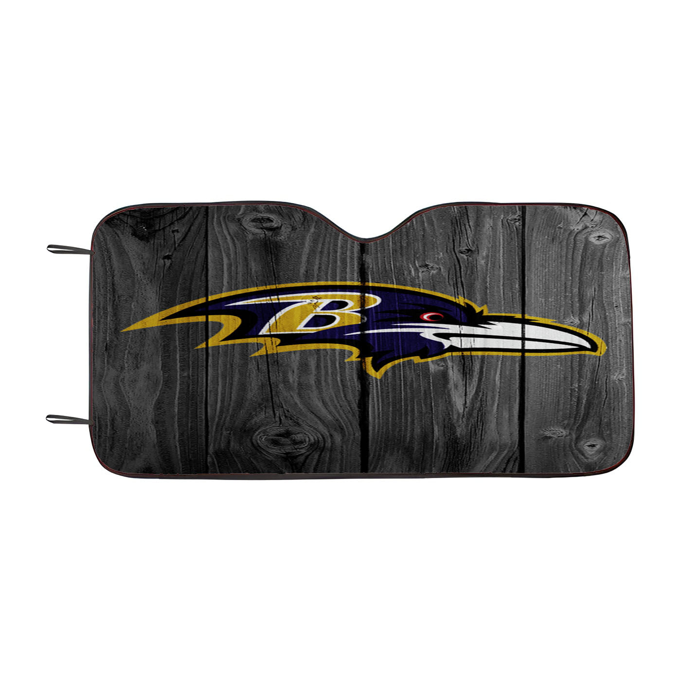 Baltimore Ravens Nfl Logo Dark Wood Wallpaper Car Auto Sun Shade Windshield Cover