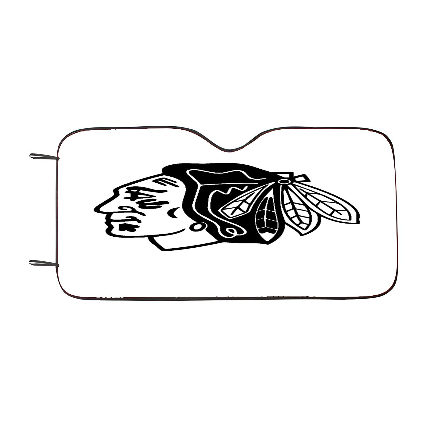 Black White Chicago Blackhawks Logo Car Auto Sun Shade Windshield Cover