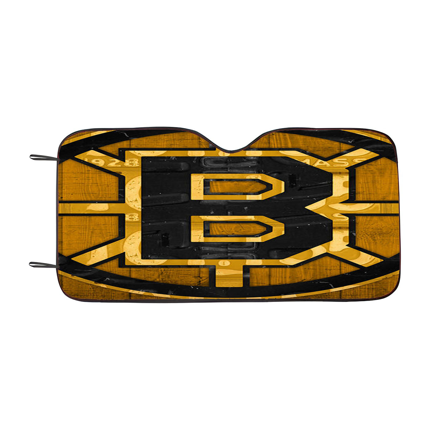 Boston Bruins Art Wood Texture Logo Car Auto Sun Shade Windshield Cover