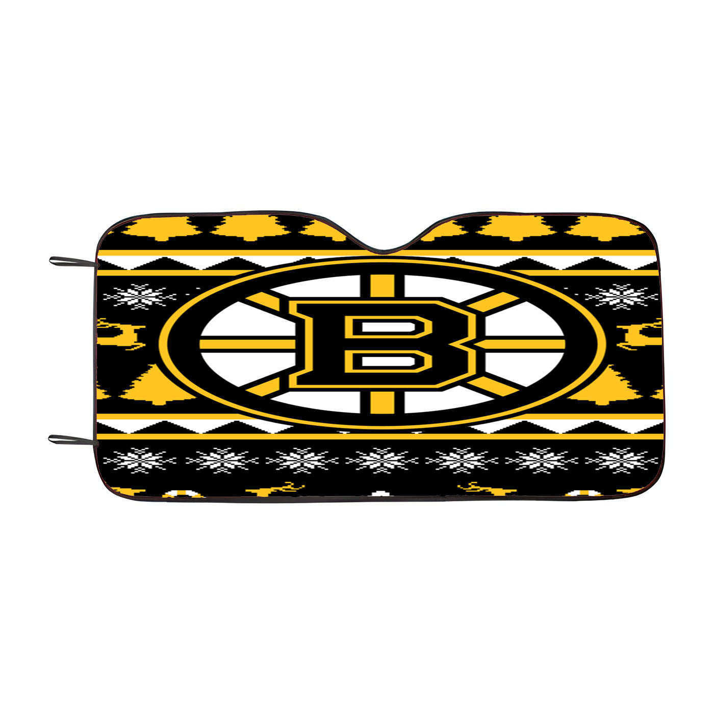 Boston Bruins Christmas Sweater Car Auto Sun Shade Windshield Cover