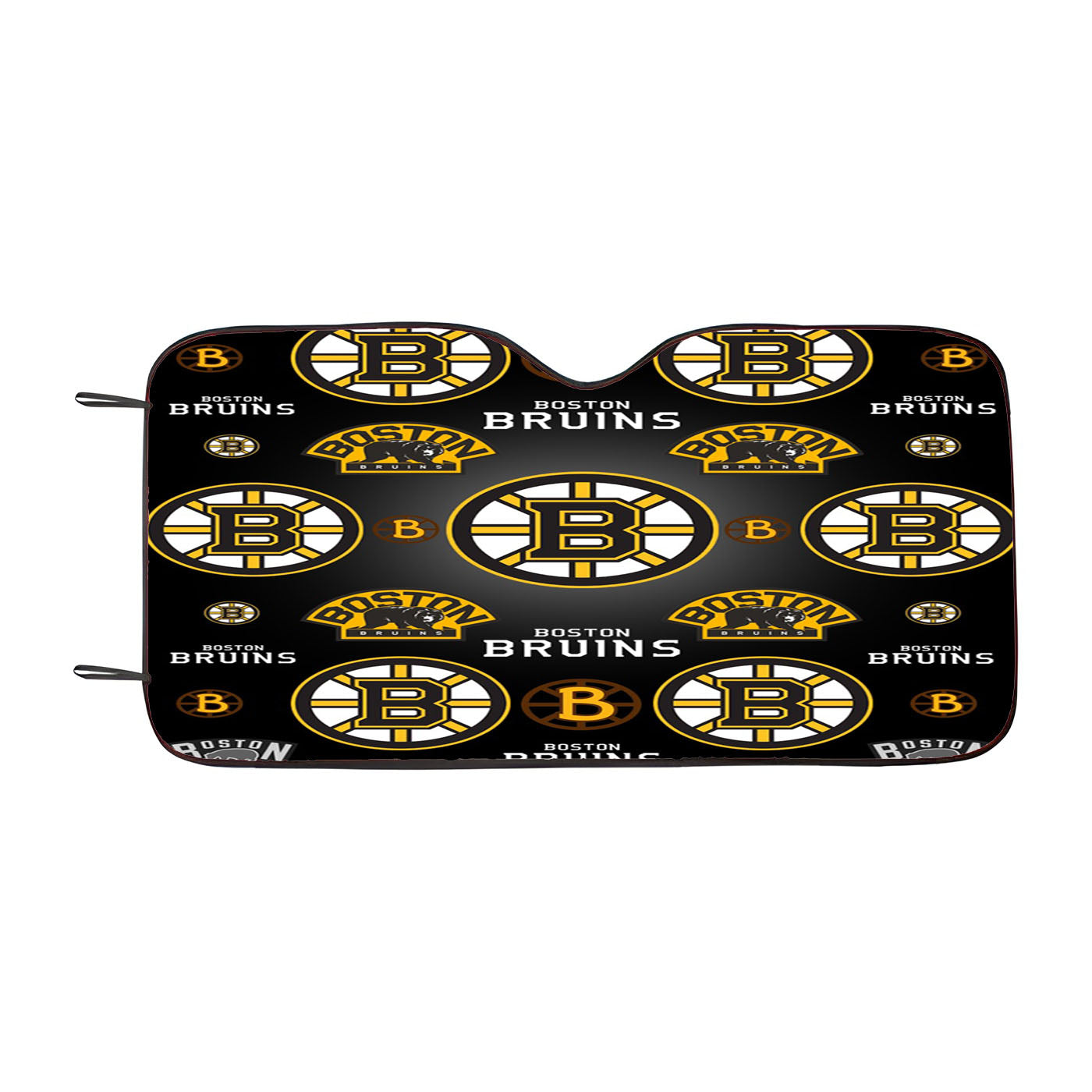 Boston Bruins Logo Pattern Black Car Auto Sun Shade Windshield Cover